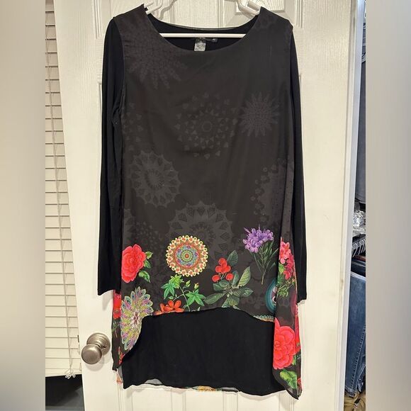 Desigual Kerowac Dress Black Floral Sheer Overlay
Long Sleeves Bodycon S… - Picture 3 of 7